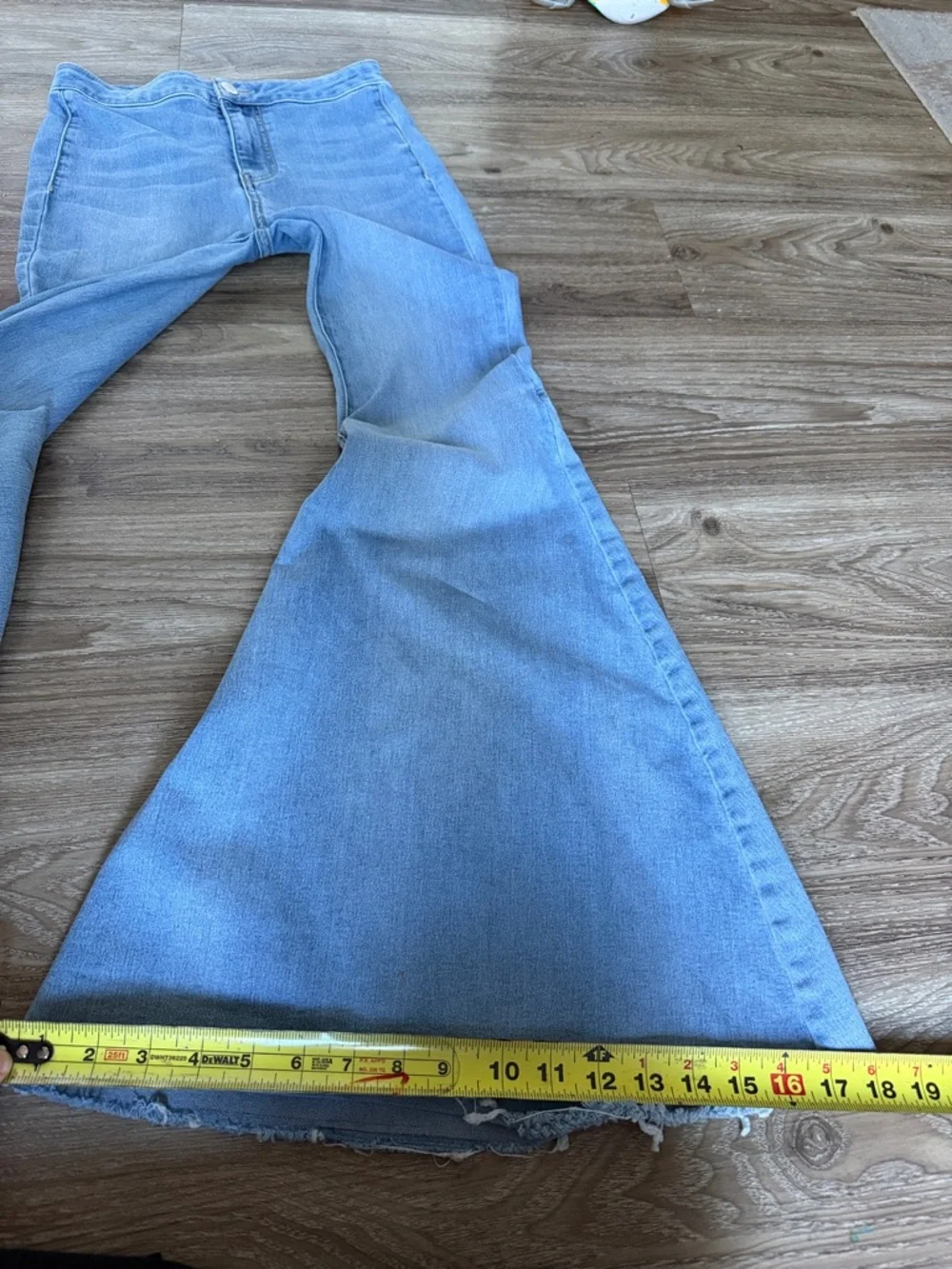 Free People Just Float on Flare Light Blue High-Waist Flared Bell Jeans - Picture 7 of 9